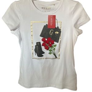 Guess Jeans Boots Purse Roses Top Fitted Medium NWT